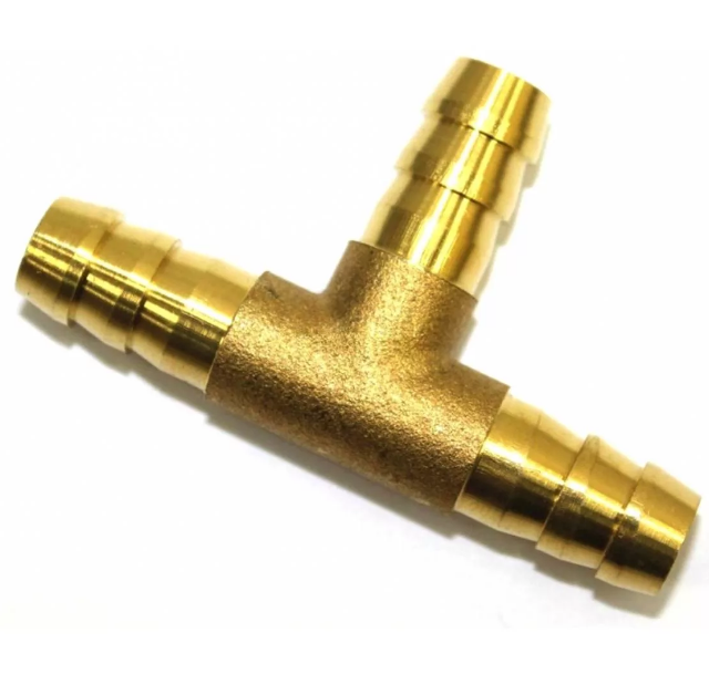 Тройной штуцер для шлангов 9 - 12 мм латунь 7704 — фото 1