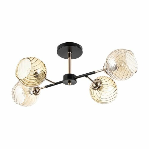 Люстра Сендер 4хЕ27 40Вт черно-золотой 52х36х27 см 6156₽