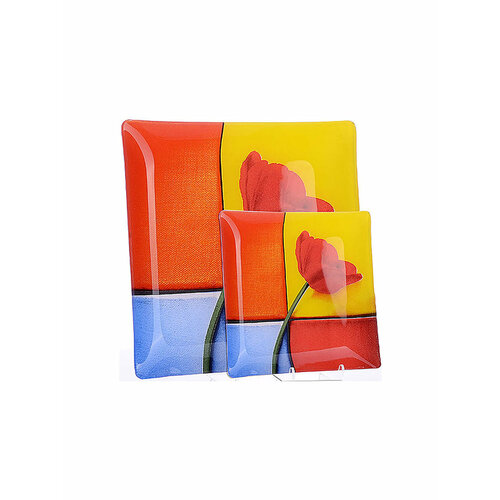 Набор тарелок 7 шт Аркофам, стеклянные, квадратные