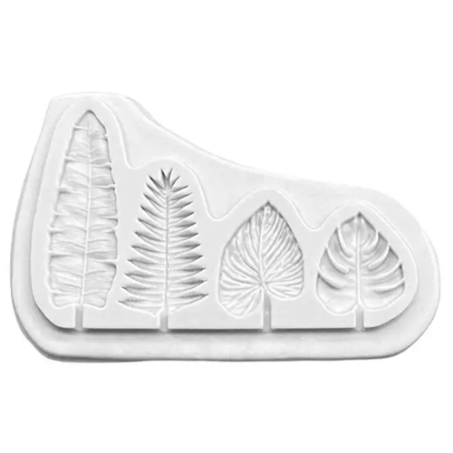 Молд 4 вида листьев силиконовая 3d форма в виде спящего оленя гипсовая смола инструменты для украшения шоколада помадки торта