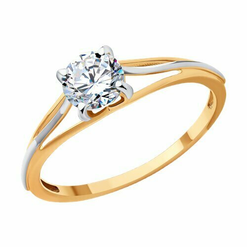 кольцо из золота 51 110 00299 1 Кольцо Diamant, красное золото, 585 проба, фианит, размер 18.5, красный