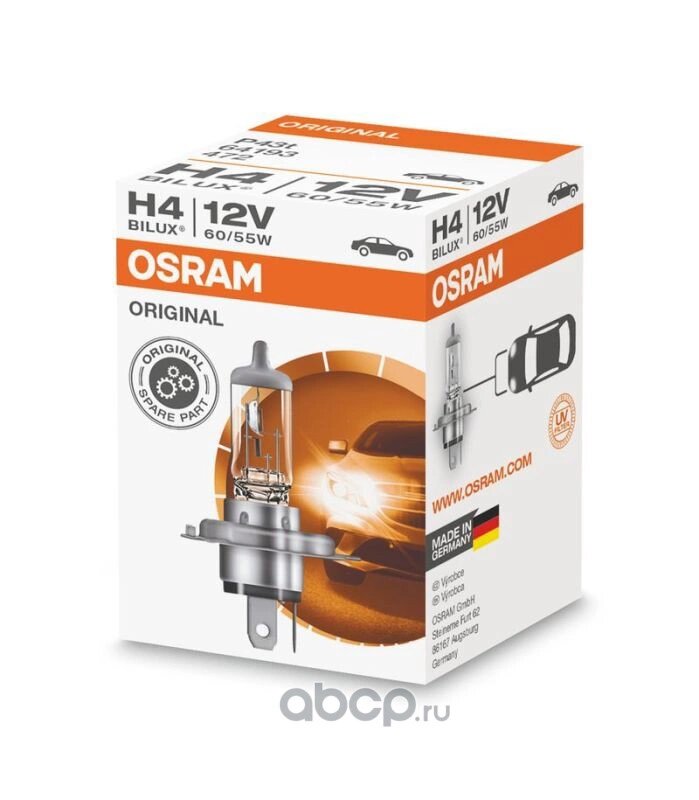 Лампа 12V H4 60/55W P43t OSRAM ORIGINAL LINE 1 шт. картон Osram 64193