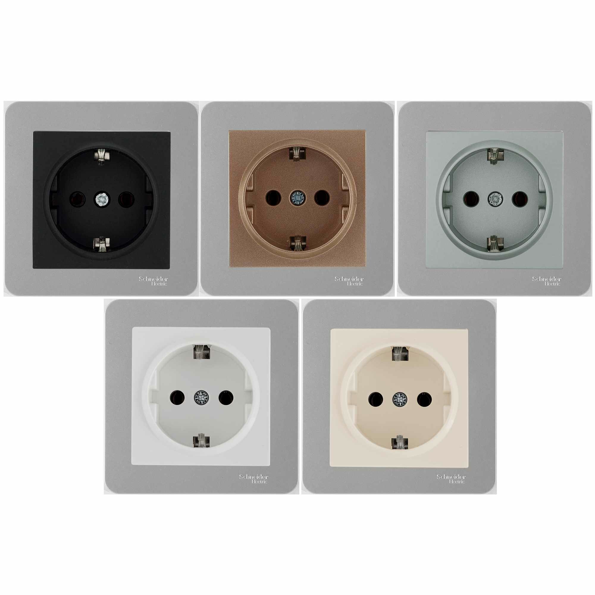 Рамка для розеток и выключателей Schneider Electric W59 Deco 3 поста, цвет платина - фото №2