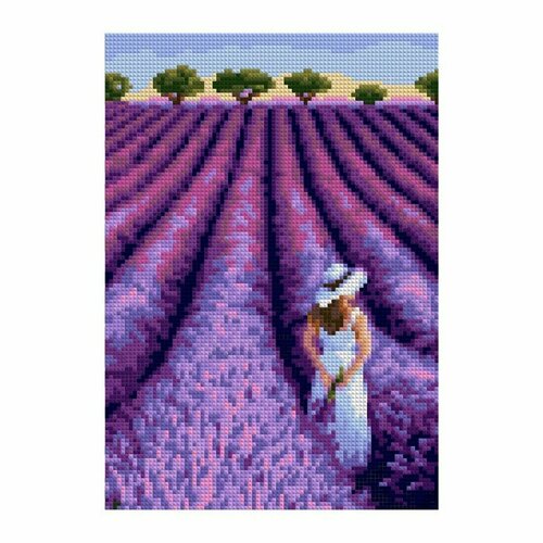 Алмазная мозаика Лавандовое поле полн заполнение 21 30 см 807₽
