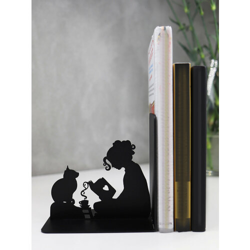 Держатель – ограничитель для книг, подставка настольная A. R. COMPANY16 , сталь, цвет черный