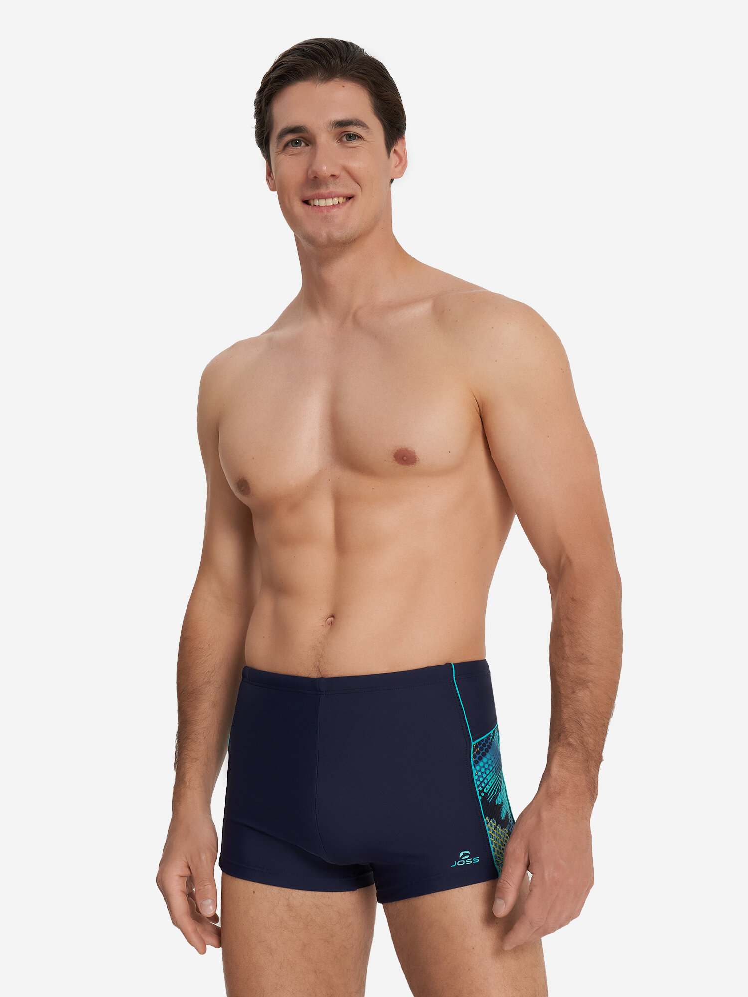 Плавки Joss Men's 27cm Training AOP Swimming Boxers, размер 46, синий/голубой