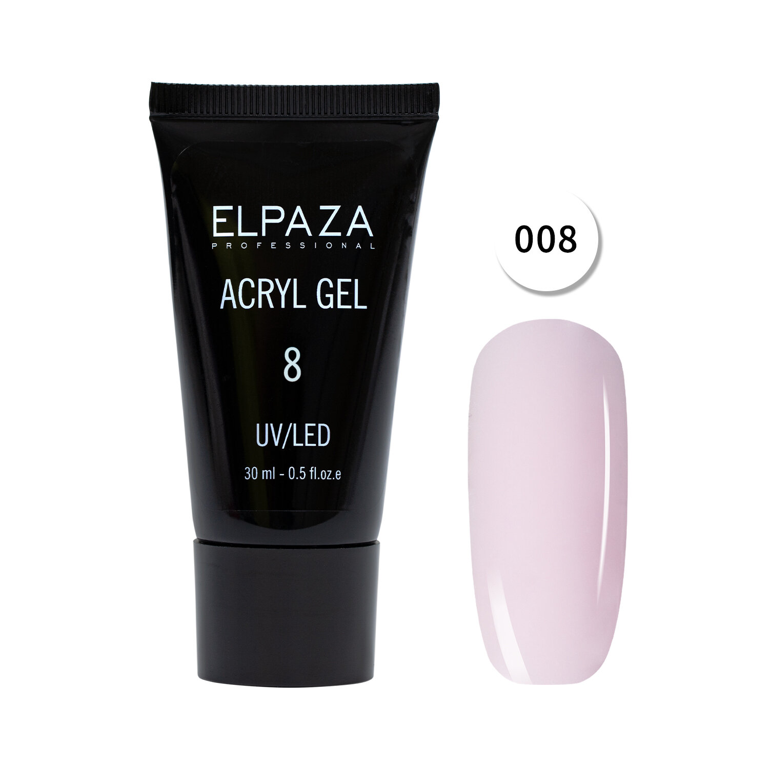 Акрил-гель Acryl Gel №8 для наращивания ногтей 30мл Elpaza
