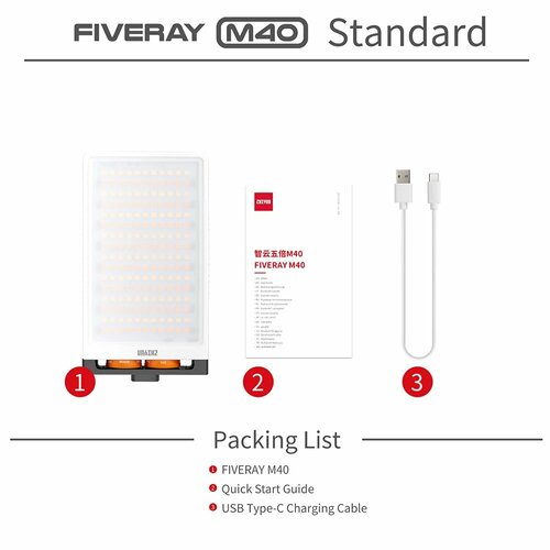 ZHIYUN FIVERAY M40 40 Вт ручной видео свет zhiyun M40 11640₽