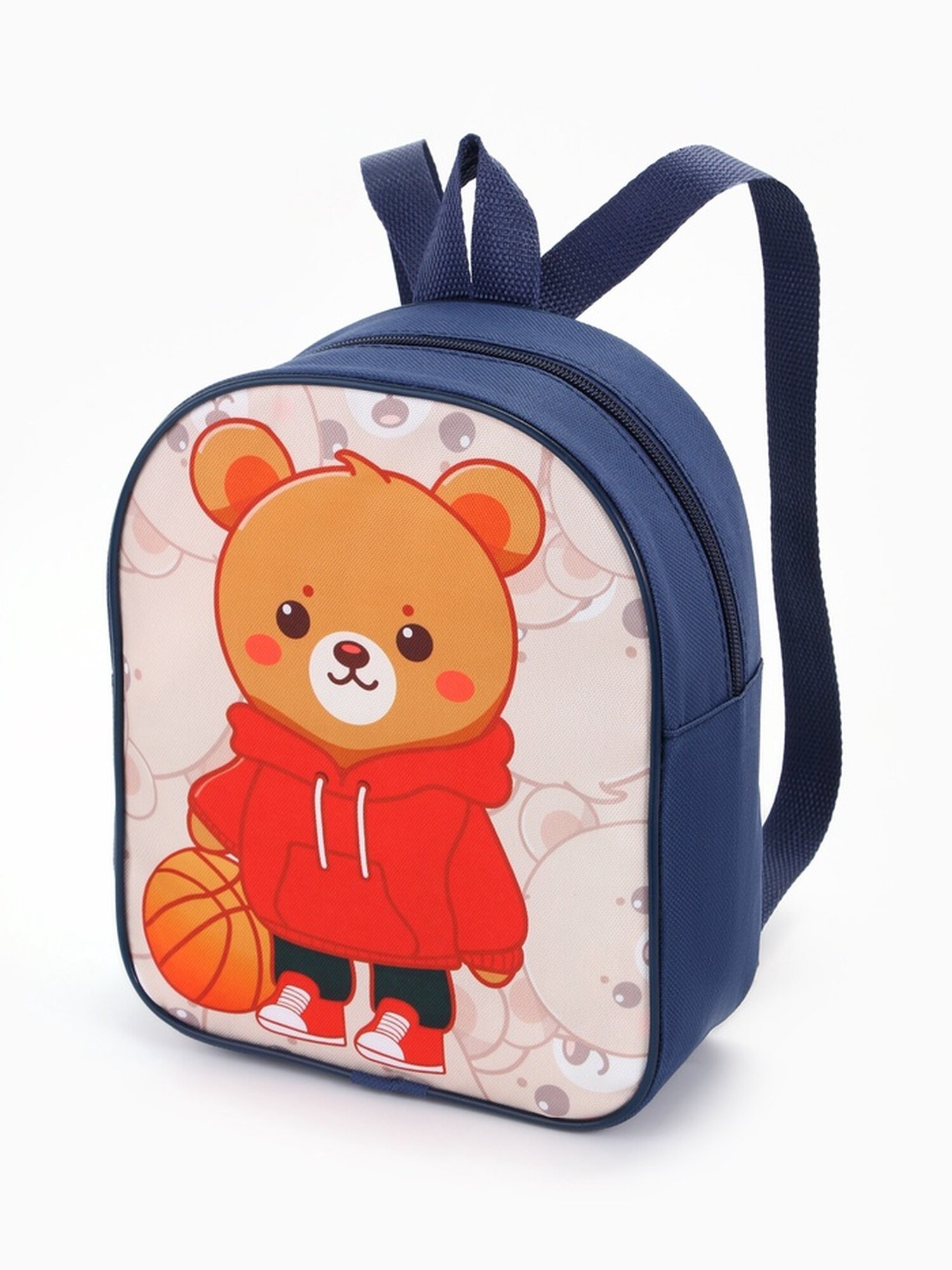 Рюкзак Сима-ленд для мальчиков текстиль на молнии с принтом синий