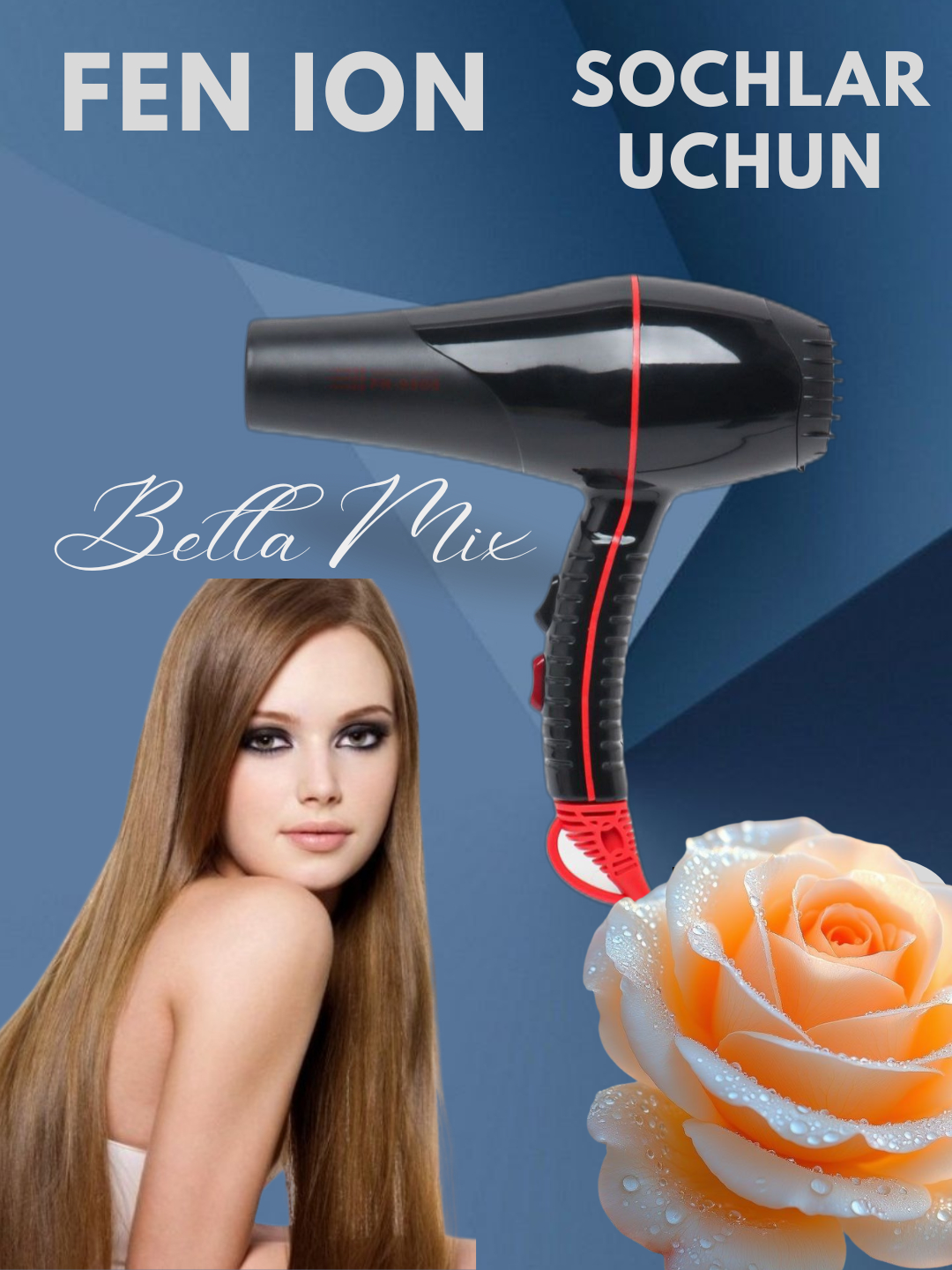 Профессиональный фен Fakang FK-9900 с ионизацией для сушки и укладки волос 2000 Вт