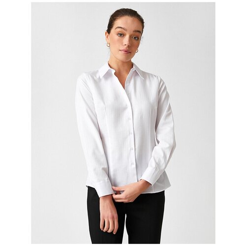 Рубашка с длинным рукавом KOTON WOMEN, 2SAK60121UW, цвет: WHITE, размер: 38