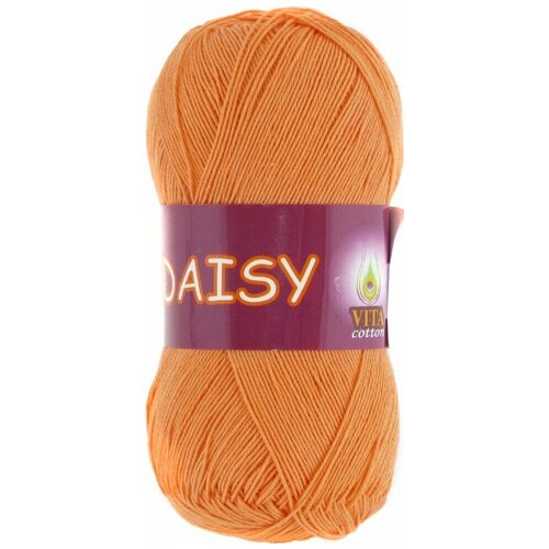 Пряжа Vita cotton Daisy оранжевый коралл (4423), 100%мерсеризованный хлопок, 295м, 50г, 1шт