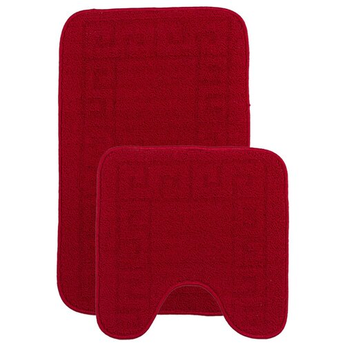фото Набор ковриков для ванной комнаты красный 50х50 и 50х80 арт. укв-10106 kamalak tekstil