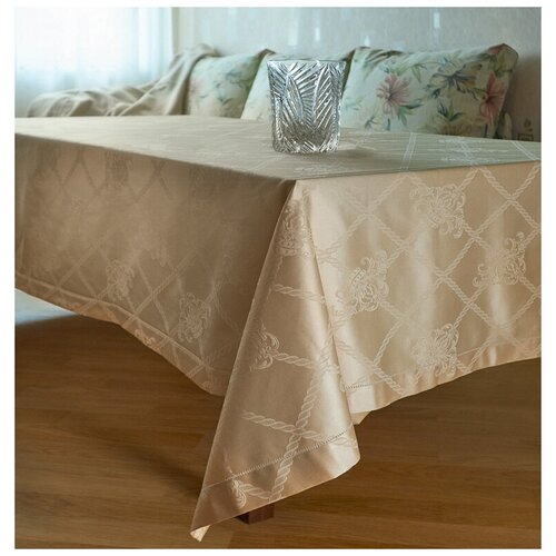 Скатерть 170х280 и 12 салфеток Gamba 9818 Begie бежевая (Товары от 5 тыс)