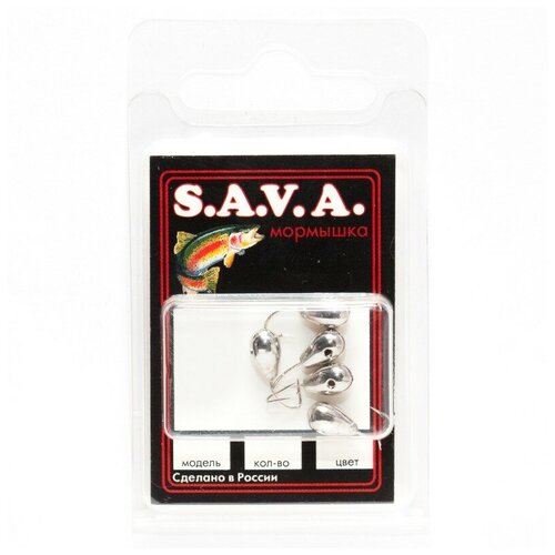 Мормышка SAVA Капля с отверстием никель 5 мм 430₽
