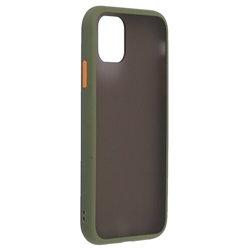 фото Чехол brosco для apple iphone 11 khaki-orange ip11-st-tpu-green-orange