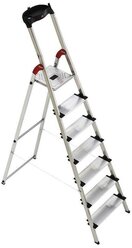 Лестница-стремянка Hailo, алюминиевая, 7 ступеней, H=212см, с лотком для инструментов (8040-701)