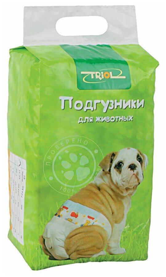 Подгузник TRIOL XS, 2- 4 кг, для собак, 22 шт