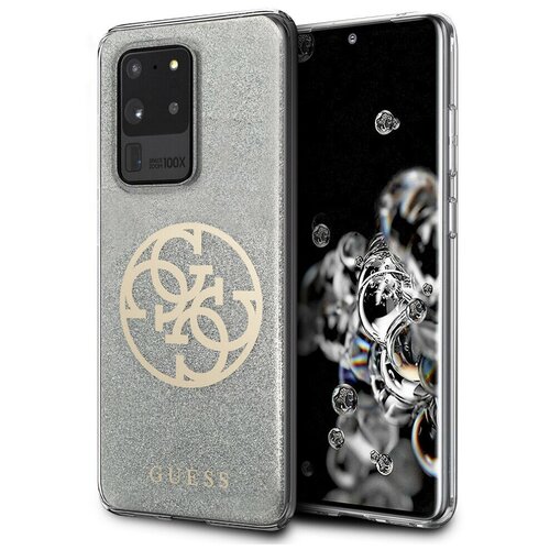 Чехол CG Mobile Guess 4G Circle Logo Hard PC/TPU для Galaxy S20 Ultra, цвет Блестящий светло-серый (GUHCS69PCUGLLG)