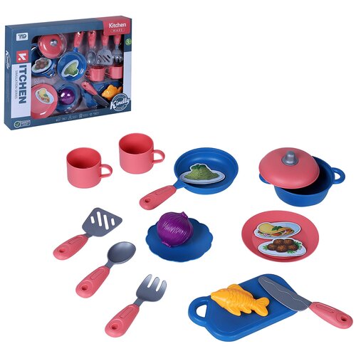 Детский игровой набор посуды и продуктов, игрушечное угощение, ждем гостей, сюжетные игры, хозяйка, JB0209890