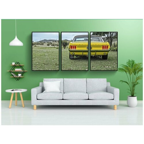 фото Набор модулных постеров для интерьера "мустанг, старый, машина" 60x90 см. в тубусе, без рамки lotsprints