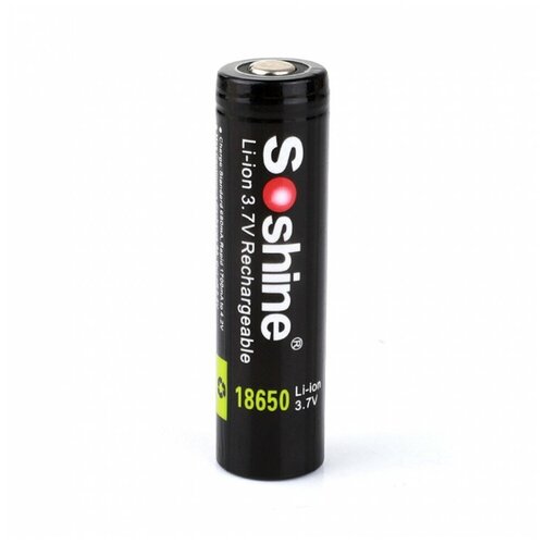 Аккумулятор Li-Ion Soshine 18650P 3,7 V - 3400 mAh 3.4/Li18650 перезаряжаемый (с защитой) аккумулятор крона li ion soshine 9 v 7 4 v 650 680 mah перезаряжаемый 1 шт