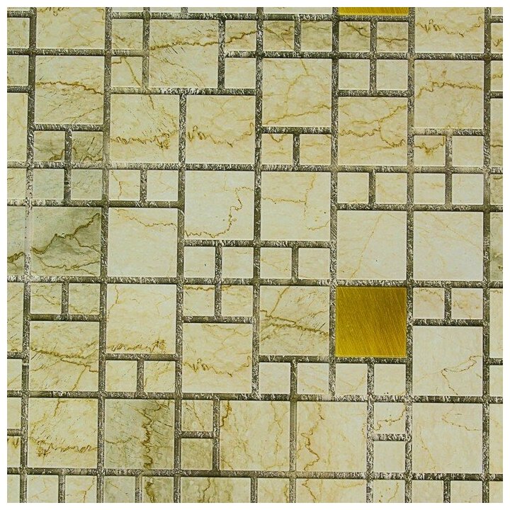 Панель ПВХ Мозаика Мрамор с золотом 955х480 мм шт - фотография № 2