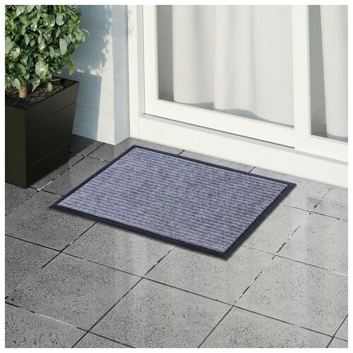 Коврик придверный влаговпитывающий ребристый Стандарт 4060 см цвет серый 489₽