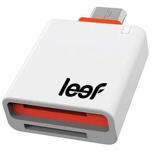 Картридер Leef Access, OTG, с интерфейсом micro USB для карт памяти microSD, цвет: белый