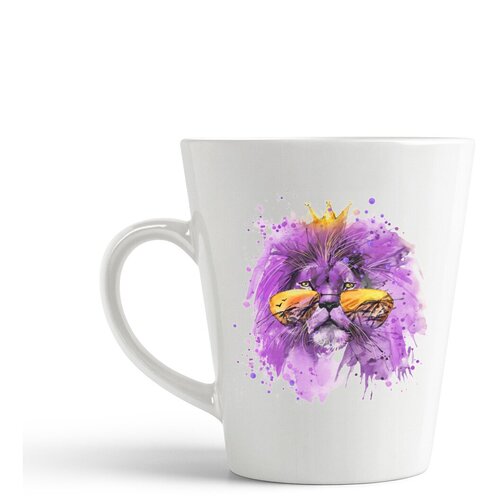 фото Кружка-латте coolpodarok "краски. розовый король лев в очках"