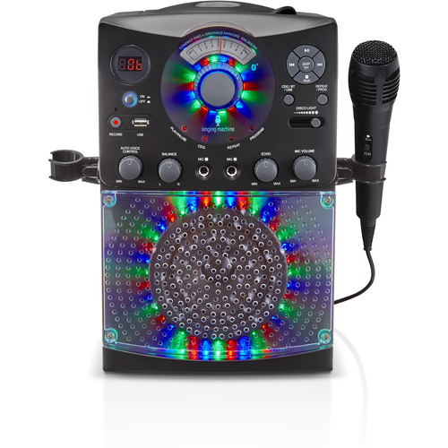 Караоке система с LED Disco подсветкой, Singing Machine (Аудиотехника, цвет черный, Bluetooth, CD+G, USB, SML385 UBK)