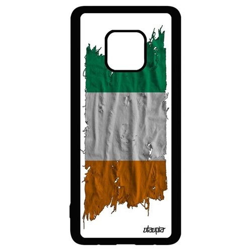 фото Защитный чехол на мобильный // huawei mate 20 pro // "флаг кот-д'ивуар на ткани" стиль патриот, utaupia, белый