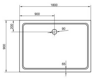 Душевой поддон Cezares Tray M-AH 180х90 стеклопластик (TRAY-M-AH-180/90-35-W)