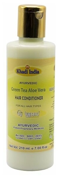 Укрепляющий кондиционер для волос Зеленый Чай и Алоэ Вера (hair conditioner) Khadi India | Кади Индиа 210мл