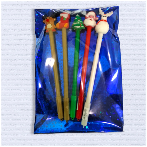 фото Подарочный набор шариковых ручек 5 штук новый год в цветной упаковке tukzar
