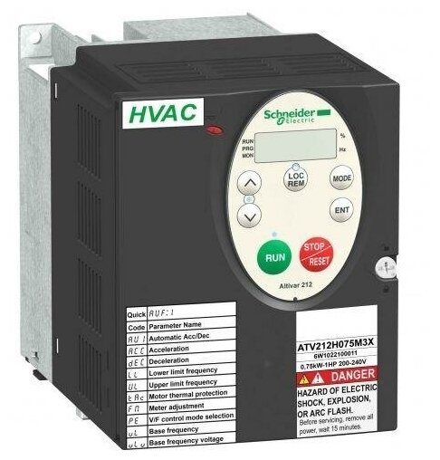 ATV212H075N4 преобразователь частоты ATV212 0,75КВТ 480В IP21 Schneider Electric - фото №1