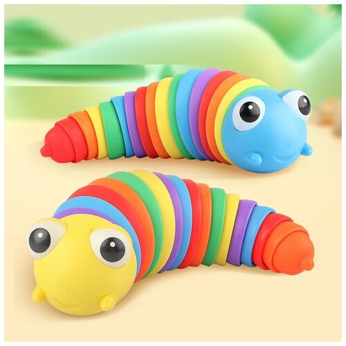 Купить Игрушка-антистресс для детей гусеница Finger Slug, разноцветная 18 см / антистресс для взрослых / слизень игрушка, YANGZHOU YUHANG TOYS & GIFTS CO. LTD, пластик, unisex