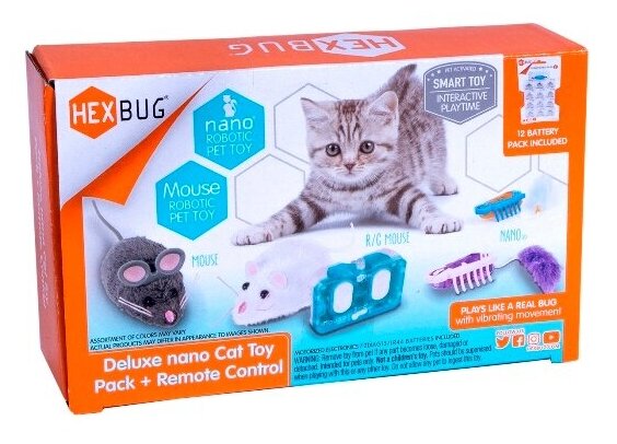 Набор интерактивных игрушек для кошек HEXBUG (4 шт+батарейки) (США)