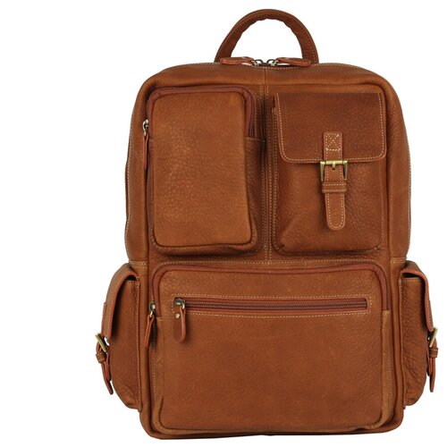 фото Большой терракотовый рюкзак из мягкой кожи bufalo bpj-08