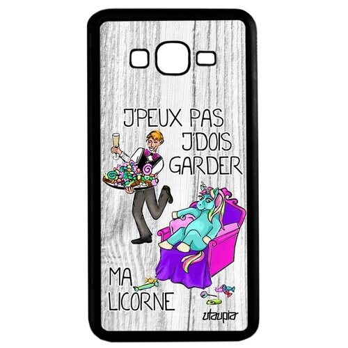 фото Красивый чехол на смартфон // samsung galaxy grand prime // "не могу - сижу с единорогом!" шутка крутой, utaupia, светло-серый