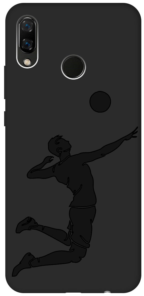 Матовый чехол Volleyball для Huawei Nova 3 / Хуавей Нова 3 с эффектом блика черный