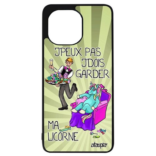 фото Яркий чехол для мобильного // xiaomi mi 11 lite // "не могу - сижу с единорогом!" прикольный надпись, utaupia, светло-зеленый