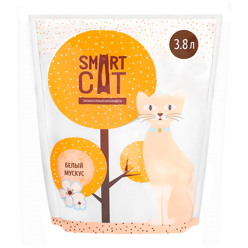 Smart Cat Наполнитель силикагелевый для кошек, с белого мускуса, 3.8 л, 1.66 кг