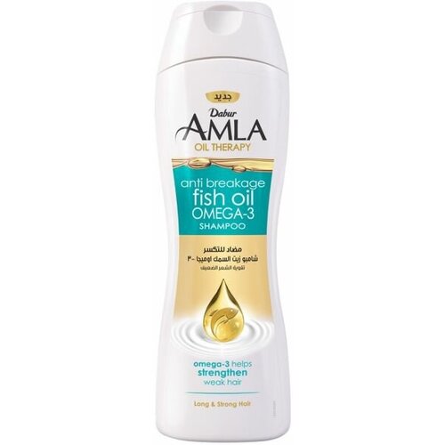 Amla Oil Therapy, Anti Breakage FISH OIL OMEGA-3 Shampoo, Dabur (Шампунь рыбий ЖИР ОМЕГА-3 против ломкости волос, Дабур), 400 мл.