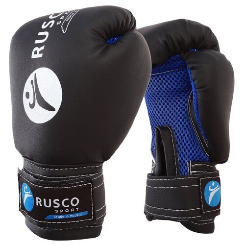 RuscoSport Перчатки боксерские RUSCO SPORT детские кож. зам. 6 Oz черные