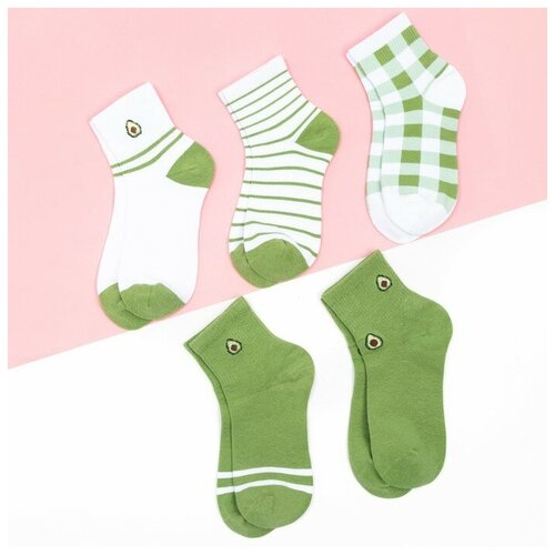 Женские носки Kaftan, размер 23, зеленый, белый