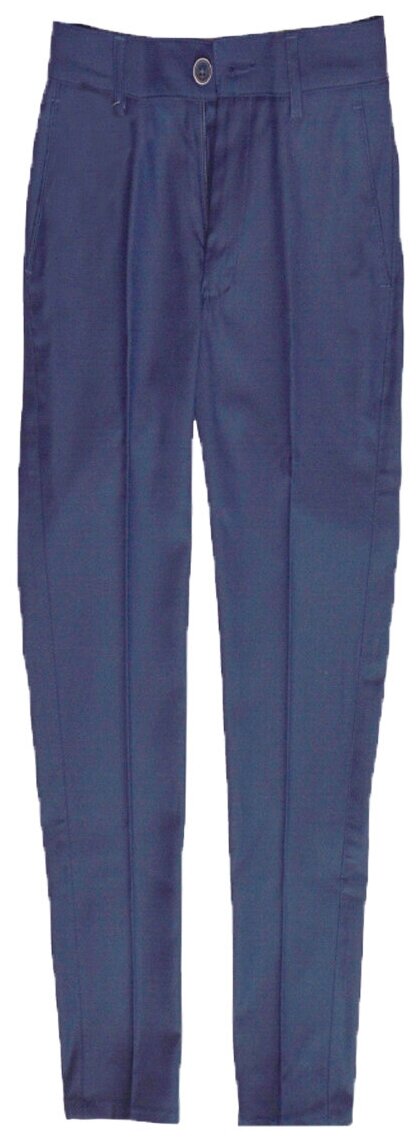 Школьные брюки дудочки TUGI демисезонные, классический стиль, карманы, размер 122, синий