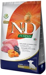 Сухой корм для щенков Farmina N&D Pumpkin, для беременных/кормящих, беззерновой, ягненок, с тыквой, с черникой 2.5 кг (для мелких пород)