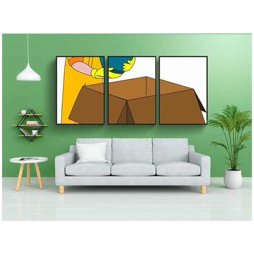 фото Набор модулных постеров для интерьера "коробка, картонная коробка, доставлять" 60x90 см. в тубусе, без рамки lotsprints