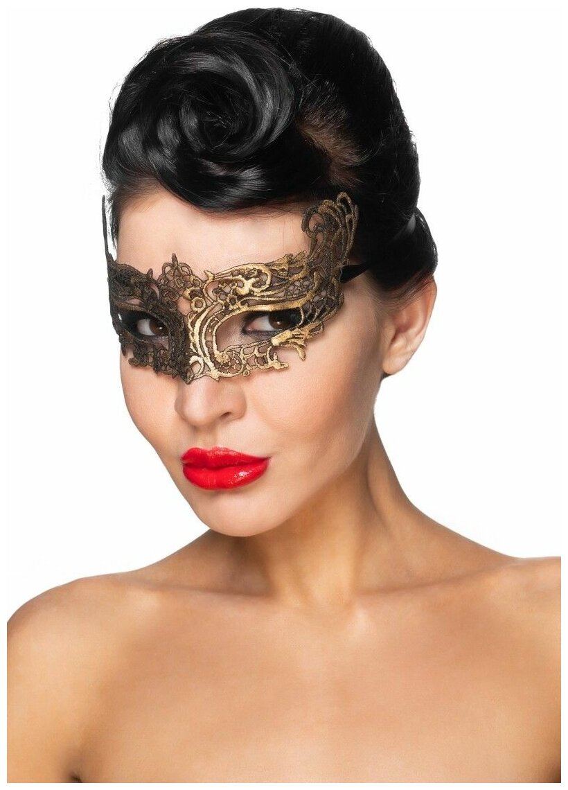 Золотистая карнавальная маска "Хассалех"